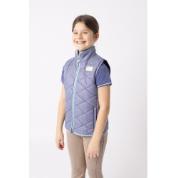 Gilet da equitazione senza maniche Horze Selina bambino Mattina di velluto Blu