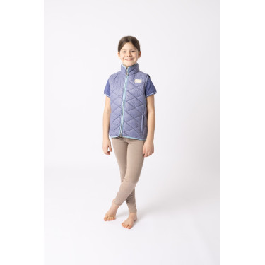 Gilet da equitazione senza maniche Horze Selina bambino Mattina di velluto Blu