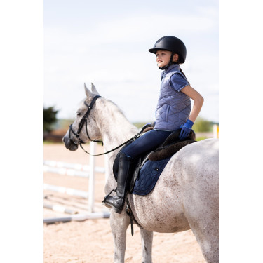 Gilet da equitazione senza maniche Horze Selina bambino Mattina di velluto Blu