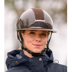 Casco da equitazione Swing H24 Lady Spark Marrone brillante glitter