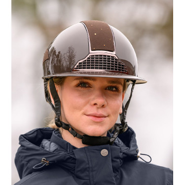 Casco da equitazione Swing H24 Lady Spark Marrone brillante glitter