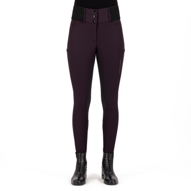 Leggings da equitazione Euro-Star Athletic leanline FullGrip Rosa nera Bordeaux