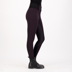 Leggings da equitazione Euro-Star Athletic leanline FullGrip Rosa nera Bordeaux