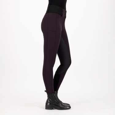 Leggings da equitazione Euro-Star Athletic leanline FullGrip Rosa nera Bordeaux