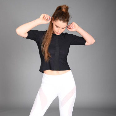 Polo da concorso in mesh Euro-Star Flying Flexible Nero Polo da concorso in mesh Euro-Star Flying Flexible Nero