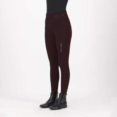 Leggings da equitazione Euro-Star Impress FullGrip Rosa nera Bordeaux