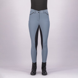 Pantaloni da equitazione Euro-star Arista diamond FullGrip Piombo nero Blu