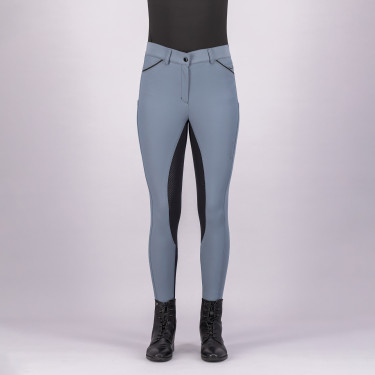 Pantaloni da equitazione Euro-star Arista diamond FullGrip Piombo nero Blu
