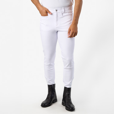 Pantaloni da equitazione Euro-Star Camelio grip al ginocchio da uomo Bianco