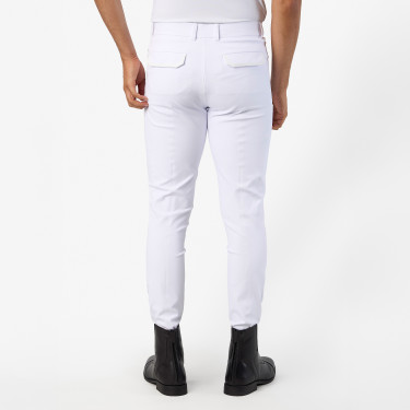 Pantaloni da equitazione Euro-Star Camelio grip al ginocchio da uomo Bianco