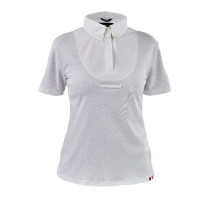 Camicia con fiocco a maniche corte per giovane cavaliere Shires Aubrion Bianco