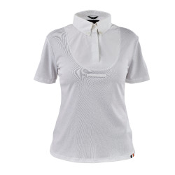 Camicia con fiocco a maniche corte per giovane cavaliere Shires Aubrion Bianco