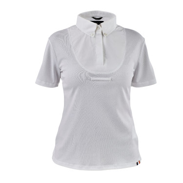 Camicia con fiocco a maniche corte per giovane cavaliere Shires Aubrion Bianco