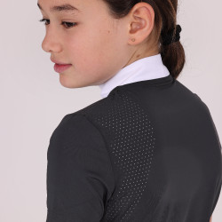 Camicia da concorso Optima Qx giovane cavaliere Shires Aubrion Nero