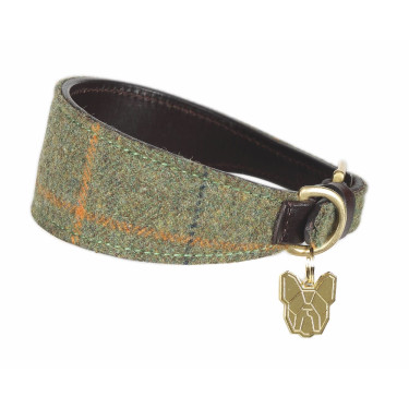 Collare in tweed per levriero Shires Digby & Fox Quadretti rosso / giallo / blu Motivi