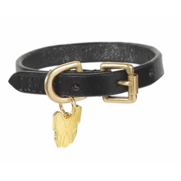 Collare per cane in cuoio piatto Shires Digby & Fox Nero