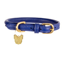 Collare per cane in cuoio tondo Shires Digby & Fox Marina Blu marino