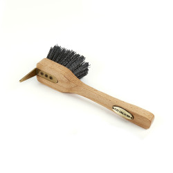 Nettapiedi con spazzola Premium Shires Ezi-Groom Legno Beige