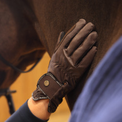Guanti da equitazione Stadium Shires Aubrion Marrone