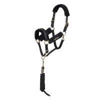 Capezza e lunghina con logo Shires Arma Nero