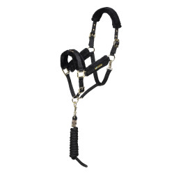 Capezza e lunghina con logo Shires Arma Nero