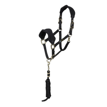 Capestro e lunghina in pile Shires Arma Nero
