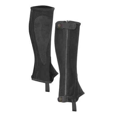 Mini-chaps in pelle scamosciata per bambini Shires Moretta Nero