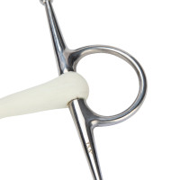 Filet a mandorla con cannone ricurvo EquiKind Softie Shires Acciaio Argento
