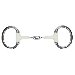Filet a oliva con anello piatto a doppia rottura EquiKind Softie Shires Acciaio Argento