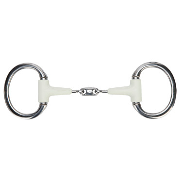 Filet a oliva con anello piatto a doppia rottura EquiKind Softie Shires Acciaio Argento