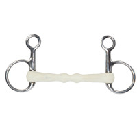 Filet Baucher con cannone curvo EquiKind Softie Shires Acciaio Argento