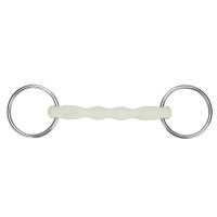 Filet ad anelli liberi con cannoni curvi EquiKind Softie Shires Acciaio Argento