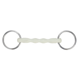 Filet ad anelli liberi con cannoni curvi EquiKind Softie Shires Acciaio Argento