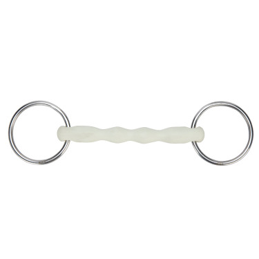 Filet ad anelli liberi con cannoni curvi EquiKind Softie Shires Acciaio Argento