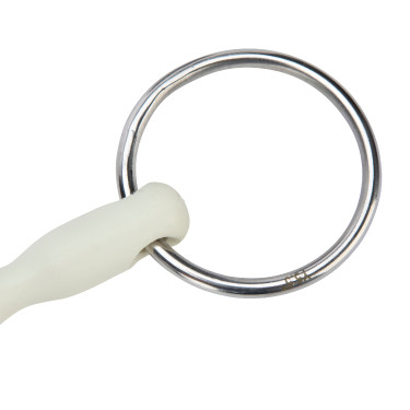 Filet ad anelli liberi con cannoni curvi EquiKind Softie Shires Acciaio Argento