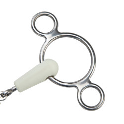 Mors gag a due anelli a doppia rottura EquiKind Softie Shires Acciaio Argento