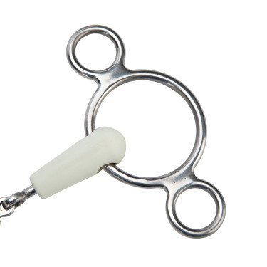 Mors gag a due anelli a doppia rottura EquiKind Softie Shires Acciaio Argento