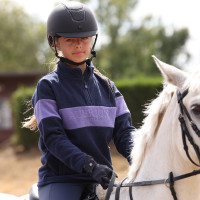 Pile con quarto di zip Equestrian giovane cavaliere Shires Aubrion Mezzanotte / erica