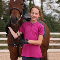 Polo tecnico React giovane cavaliere Shires Aubrion Fucsia Rosa