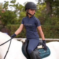 Sottostrato a maniche corte Equestrian giovane cavaliere Shires Aubrion Mezzanotte Blu