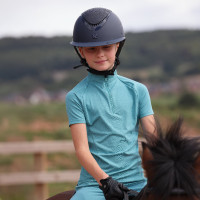 Sottostrato a maniche corte React giovane cavaliere Shires Aubrion Bruma Blu