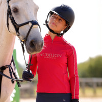 Sottostrato a maniche lunghe Equestrian giovane cavaliere Shires Aubrion Mora Bordeaux