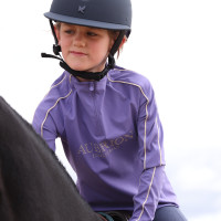 Sottostrato a maniche lunghe Equestrian giovane cavaliere Shires Aubrion Brughiera Viola