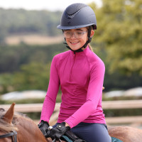 Sottostrato a maniche lunghe React giovane cavaliere Shires Aubrion Fucsia Rosa