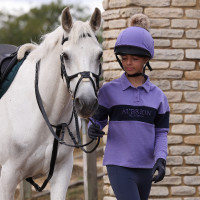 Felpa con bottoni Equestrian giovane cavaliere Shires Aubrion Mezzanotte / erica