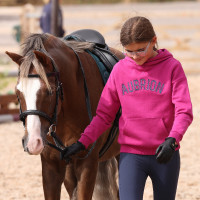 Felpa con cappuccio React giovane cavaliere Shires Aubrion Fucsia Rosa