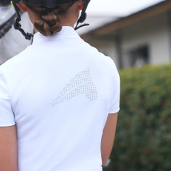 Polo da competizione a maniche corte Euro-Star Isabeau bambino Bianco