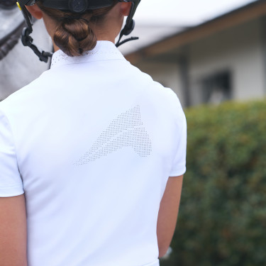 Polo da competizione a maniche corte Euro-Star Isabeau bambino Bianco