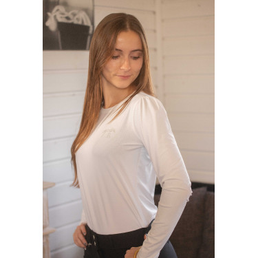 T-shirt Pénélope Techty Cha donna Ecrù Bianco