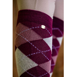 Calze Equithème Argyle donna Prugna / lilla Bordeaux